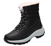 TDEOK Stivali invernali da donna, invernali, caldi, imbottiti, impermeabili, antiscivolo, da neve, pioggia, impermeabili, da trekking, snowboots, Nero , 40 EU