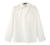 TDEOK Winter Splice Tops Sleeve Blouse Men with Zip Cap Long Sweater Men's Coats Jackets - Camicia da uomo, bianco, XL