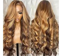 TDGBLS 200 Density13X6 Ombre Evidenziato 4/27 HD Lace front Parrucca Capelli Umani Marrone Evidenziare Tantransparent Miele Biondo Pizzo frontale in evidenza Parrucche Pre pizzicate