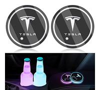TDHLW 2 Confezioni di luci portabicchieri a LED per Auto per Tesla Model 3/Y/S/X - 7 Colori sottobicchieri per Auto tappetini e tappetini, luci d'atmosfera Interne a LED per Auto