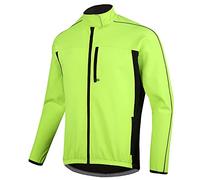TDHLW Giacca Ciclismo Invernale Cappotto Termico da Uomo, Giacche da Ciclismo in Pile Antivento Impermeabile Giacca a Vento ad Alta visibilità,Verde,4XL
