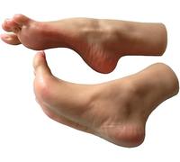 TDHLW Mannequin Piede, Feet Mannequin Piede, Silicone Piedi Modello Realistico Un Paio di Piedini per manichini Femminili in Silicone, Modello di Piedi Finti,Tono della Pelle Scura,A2