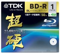 TDK Blu-ray Disc BD-R DL(Long Dual Layer Disc) Super Hard series 50GB 1-4x Inkjet Printable (White Wide type) 10mm case 1Pack BRD50HCPWB1A (Japan Import)