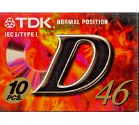 TDK D46 -SCATOLA 10 AUDIOCASSETTE NUOVE CELLOFANATE-NORMAL POSITION 46 MINUTI