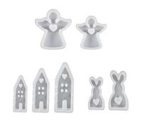 Tdkjfoutr 7 Pezzi di Set di Stampi in Silicone Fai-da-Te per Casa Coniglio, Forma di Casa ' per Torte, Cioccolato, Decorazioni per la Casa in Silicone per Aromaterapia. Resistente.