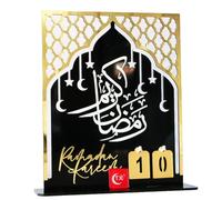 Tdkjfoutr Calendario per Conto Alla Rovescia Ramadan In Acrilico, Calendario 'Avvento Ramadan, Calendario 'Avvento Eid Mubarak, Calendari da Tavolo per il Conto Alla Rovescia, Nero