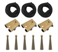 Tdkjfoutr Kit di Accessori per Cravatta: Punta Arrotondata Scorrevole, Punta Nera Testurizzata, Lega di Filo di Ricambio per Estremità per la Realizzazione di Bolo Tie.