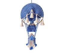 Tdkjfoutr Mongolfiera Appeso A Parete, Arazzo Tessuto A Mano, Decorazione da Parete, Decorazioni per La Casa Bohémien, Sfondo Blu