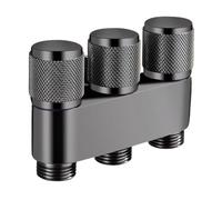 Tdkjfoutr One In Three Out Controllo A Tre Vie Lavatrice Rubinetto Cromato/Grigio Valvola Triangolare A Tre Vie G1/3Mini Nero Grigio
