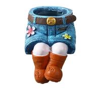 Tdkjfoutr Vasi per Piante per Interni, Gonna Jeans, Vasi da Fiori in Resina, in Resina, Stile Pastorale, Fioriera da Giardino per Interni Ed Esterni A