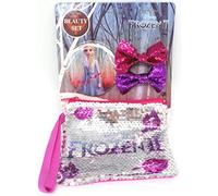TDL Disney Frozen Set Specchio + Paillettes Portafoglio + 2 Macinare - Licenza Ufficiale - Mirror Sequin Purse And Bow Set