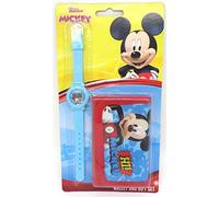 TDL Disney Mickey Mouse Set Regalo Orologio + Portafoglio - Licenza Ufficiale -Watch & Wallet