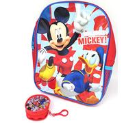 TDL Disney Mickey Mouse Set Regalo Zaino + Portafoglio - Licenza Ufficiale - Backpack + Coin Purse - Gift Bundle