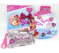 TDL Disney Princess Set Regalo Specchio + Paillettes Portafoglio + 2 Macinare + 6 Forcine per Capelli - Licenza Ufficiale - Mirror + Sequin Purse + 2 Bows + 6 Hair Clips - Gift Bundle