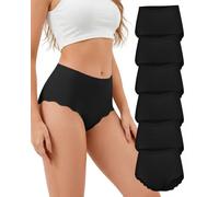 TDONE Seamless Knickers for Women, Breathable High Waisted Seamless Underwear Comfortable No VPL Show Panties Soft Moisture Wicking Wavy Edges Knickers Full Coverage Briefs Multipack(6 Pack)