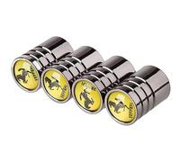 TDQTVH 4 Pezzi Auto Tappi per Valvole Pneumatici per Ferrari 296 GTB 2021 2022 2023 2024 2025 Tappi Valvole Ruote Coprivalvola Pneumatici Tappi Valvola Pneumatici