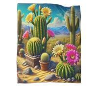 TDSNKAVHB Desert CactusCoperta A Getto 3D in Flanella LandscapeDecorazione Della Camera Da Letto Per Bambini E Adulti, Coperti Caldi, Adatti A Tutte Le Stagioni40x50inch(100x130cm)