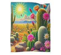 TDSNKAVHB Desert CactusCoperta A Getto 3D in Flanella LandscapeDecorazione Della Camera Da Letto Per Bambini E Adulti, Morbida, Accogliente, Peluche, Adatta A Tutte Le Stagioni70x80inch(180x200cm)