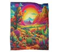 TDSNKAVHB Desert CactusCoperta A Getto 3D in Flanella SpectacularDecorazione Della Camera Da Letto Per Bambini, Ragazzi, Ragazze, Coperta Super Morbida, Adatta A Tutte Le Stagioni50x60inch(127x152cm)
