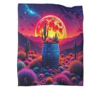 TDSNKAVHB Desert SunsetCoperta A Getto 3D in Flanella Leggera CactusViaggi E Campeggio Per Bambini, Ragazzi, Ragazze, Morbida, Accogliente, Peluche, Adatta A Tutte Le Stagioni40x50inch(100x130cm)