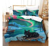 TDSNKAVHB French Bulldog3D Printing Bed Set Bedding Set Microfiber with Pet DogHidden Zipper And Pillow Case for Kids AdultSuper King(260x220cm)