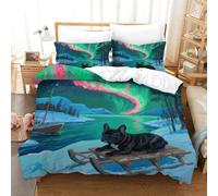 TDSNKAVHB French Bulldog3D Printing Duvet Covers RoomDecor Microfiber Soft Pet DogHidden Zipper And Pillowcases for Kids AdultDouble(200x200cm)