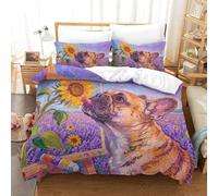 TDSNKAVHB French Bulldog3D Printing Duvet Covers RoomDecor Microfiber Soft Pet DogHidden Zipper And Pillow Case for Kids AdultDouble(200x200cm)