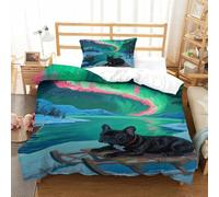 TDSNKAVHB French Bulldog3D Printing Duvet Covers RoomDecor Microfiber with Pet DogHidden Zipper And Pillowcases for Kids AdultSingle(135x200cm)