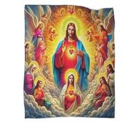 TDSNKAVHB Jesus - ReligionCoperta A Getto 3D in Flanella Leggera SacredCoperta Decorativa Per Bambini E Adulti, Morbida, Accogliente, Peluche, Adatta A Tutte Le Stagioni40x50inch(100x130cm)