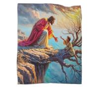 TDSNKAVHB Jesus - ReligionCoperta A Getto 3D in Flanella Leggera SacredDecorazione Della Camera Da Letto Per Bambini E Adulti, Coperta Super Morbida, Adatta A Tutte Le Stagioni50x60inch(127x152cm)