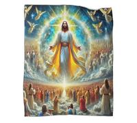 TDSNKAVHB Jesus - ReligionCoperta A Getto 3D in Flanella Leggera SacredViaggi E Campeggio Per Bambini E Adulti, Coperti Caldi, Adatti A Tutte Le Stagioni40x50inch(100x130cm)