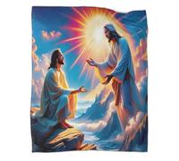 TDSNKAVHB Jesus - ReligionCoperta A Getto 3D in Flanella Leggera SacredViaggi E Campeggio Per Bambini E Adulti, Morbida, Accogliente, Peluche, Adatta A Tutte Le Stagioni80x90inch(200x230cm)