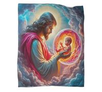 TDSNKAVHB Jesus - ReligionCoperta A Getto 3D in Flanella SacredViaggi E Campeggio Per Bambini, Ragazzi, Ragazze, Morbida, Accogliente, Peluche, Adatta A Tutte Le Stagioni80x90inch(200x230cm)