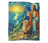 TDSNKAVHB Jesus - ReligionCoperta A Getto 3D in Flanella SacredViaggi E Campeggio Per Bambini, Ragazzi, Ragazze, Morbida, Accogliente, Peluche, Adatta A Tutte Le Stagioni40x50inch(100x130cm)