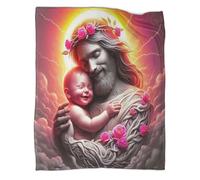 TDSNKAVHB Jesus - ReligionCoperte 3D in Flanella SacredCoperta Decorativa Per Bambini E Adulti, Coperti Caldi, Adatti A Tutte Le Stagioni50x60inch(127x152cm)