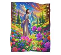 TDSNKAVHB Jesus - ReligionCoperte 3D in Flanella SacredCoperta Decorativa Per Bambini E Adulti, Coperti Caldi, Adatti A Tutte Le Stagioni60x80inch(150x200cm)