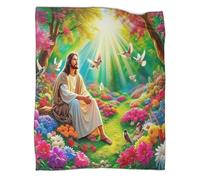 TDSNKAVHB Jesus - ReligionCoperte 3D in Flanella SacredCoperta Decorativa Per Bambini, Ragazzi, Ragazze, Morbida, Accogliente, Peluche, Adatta A Tutte Le Stagioni60x80inch(150x200cm)