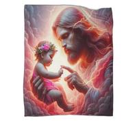TDSNKAVHB Jesus - ReligionCoperte 3D in Flanella SacredCoperta Decorativa Per Bambini, Ragazzi, Ragazze, Morbida, Accogliente, Peluche, Adatta A Tutte Le Stagioni80x90inch(200x230cm)