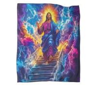 TDSNKAVHB Jesus - ReligionCoperte 3D in Flanella SacredViaggi E Campeggio Per Bambini E Adulti, Coperti Caldi, Adatti A Tutte Le Stagioni40x50inch(100x130cm)