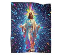 TDSNKAVHB Jesus - ReligionCoperte 3D in Flanella SacredViaggi E Campeggio Per Bambini E Adulti, Morbida, Accogliente, Peluche, Adatta A Tutte Le Stagioni50x60inch(127x152cm)