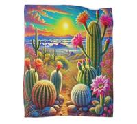 TDSNKAVHB LandscapeCoperta A Getto 3D in Flanella Desert CactusDecorazione Della Camera Da Letto Per Bambini E Adulti, Coperti Caldi, Adatti A Tutte Le Stagioni70x80inch(180x200cm)