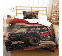 TDSNKAVHB Mountain Off-road Vehicle3D Printing Bed Set Bedding Set Microfiber Soft Extreme SportsHidden Zipper And Pillow Shams for Kids AdultSingle（135x200cm）