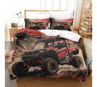 TDSNKAVHB Mountain Off-road Vehicle3D Printing Bed Set Bedding Set Microfiber with Extreme SportsHidden Zipper And Pillow Case for Teen KidsSuper King（260x220cm）