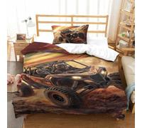 TDSNKAVHB Mountain Off-road Vehicle3D Printing Bed Set RoomDecor Microfiber Soft Extreme SportsHidden Zipper And Pillow Case for Boys And GirlsSingle（135x200cm）