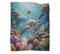 TDSNKAVHB Sea TurtleCoperta A Getto 3D in Flanella The Underwater WorldCoperta Decorativa Per Bambini E Adulti, Coperti Caldi, Adatti A Tutte Le Stagioni70x80inch(180x200cm)