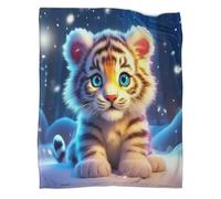 TDSNKAVHB TigerCoperta A Getto 3D in Flanella Cute AnimalsDecorazione Della Camera Da Letto Per Bambini, Ragazzi, Ragazze, Coperta Super Morbida, Adatta A Tutte Le Stagioni40x50inch(100x130cm)
