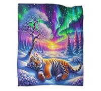TDSNKAVHB TigerCoperta A Getto 3D in Flanella Leggera AuroraDecorazione Della Camera Da Letto Per Bambini E Adulti, Coperta Super Morbida, Adatta A Tutte Le Stagioni50x60inch(127x152cm)