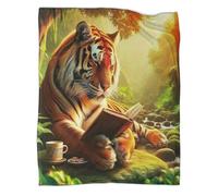 TDSNKAVHB TigerCoperta A Getto 3D in Flanella Leggera FantasyViaggi E Campeggio Per Bambini, Ragazzi, Ragazze, Coperta Super Morbida, Adatta A Tutte Le Stagioni50x60inch(127x152cm)