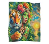 TDSNKAVHB TigerCoperta A Getto 3D in Flanella Leggera FantasyViaggi E Campeggio Per Bambini, Ragazzi, Ragazze, Coperta Super Morbida, Adatta A Tutte Le Stagioni60x80inch(150x200cm)