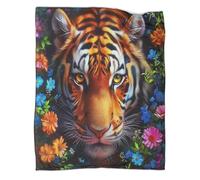 TDSNKAVHB TigerCoperta A Getto 3D in Flanella Leggera FlowerViaggi E Campeggio Per Bambini E Adulti, Coperta Super Morbida, Adatta A Tutte Le Stagioni40x50inch(100x130cm)